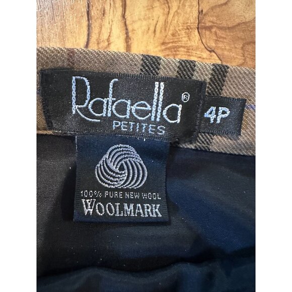 Rafaella Petites 100% Wool Plaid Skirt – Size 4P – Fringe Hem – Classic Style - Picture 5 of 8